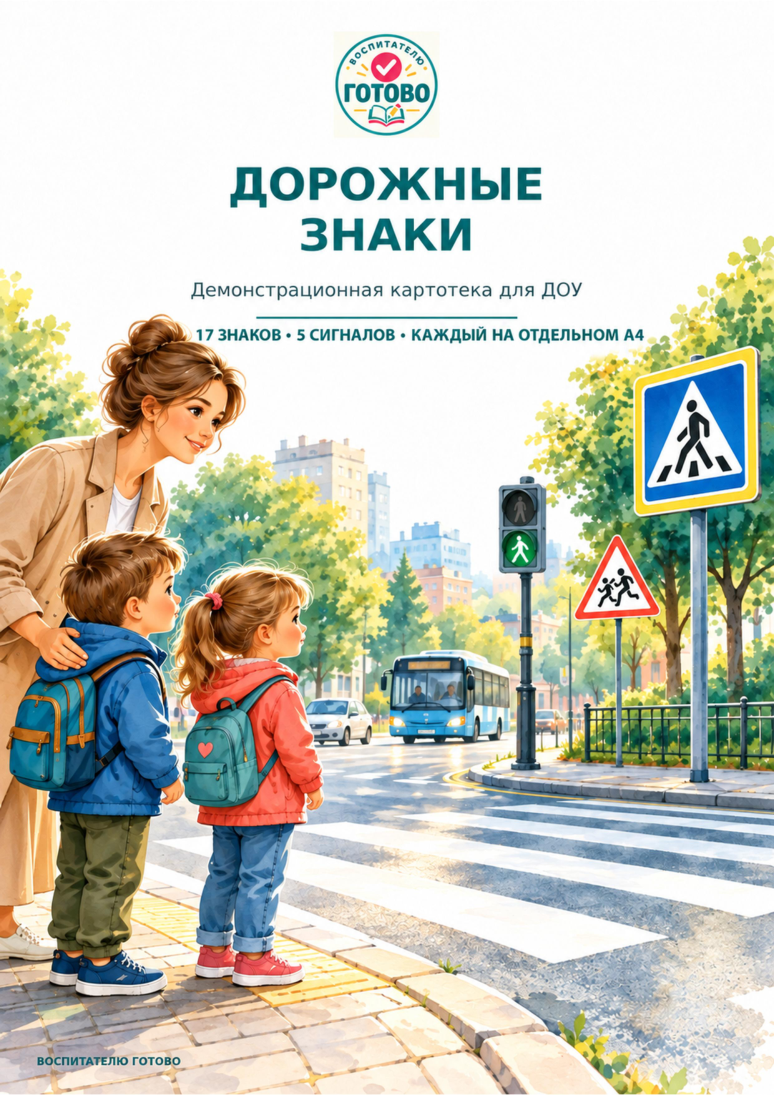 Настоящая обложка картотеки Дорожные знаки